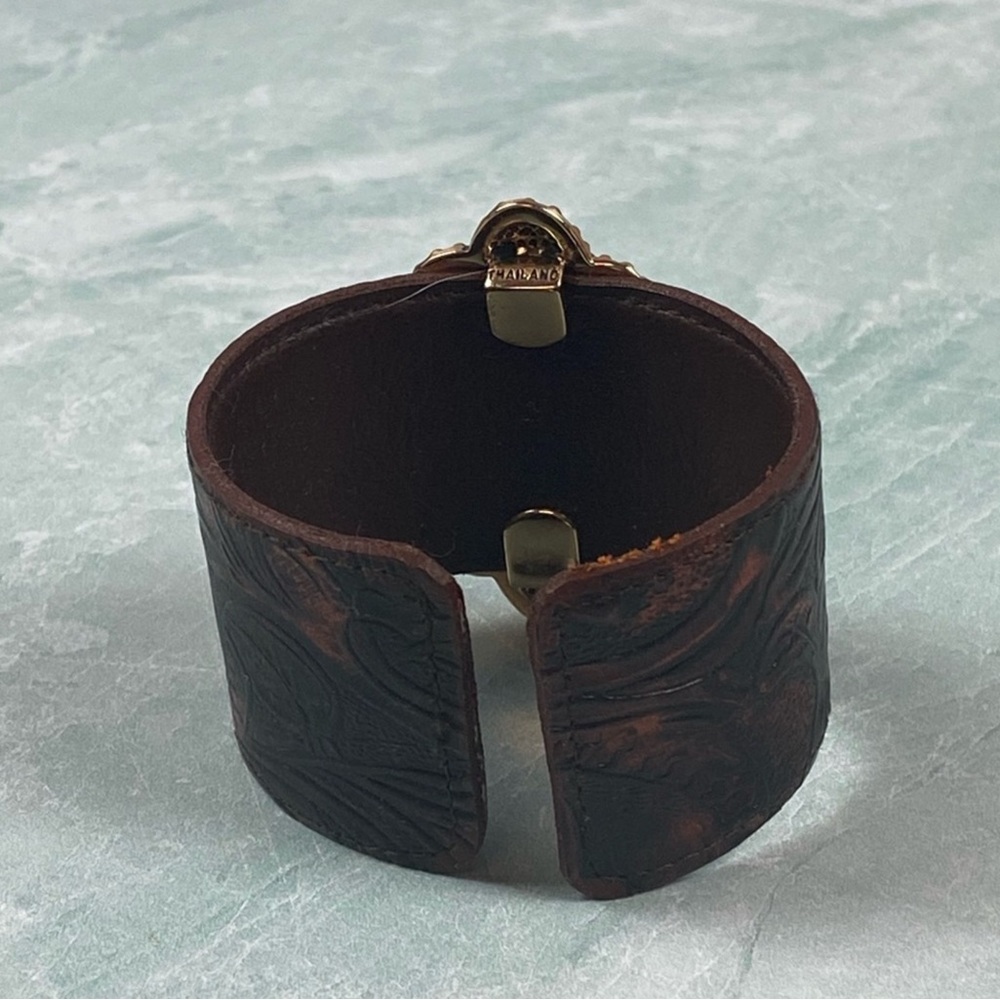 Studio Barse Turquoise Tooled Leather Cuff - Picture 4 of 7
